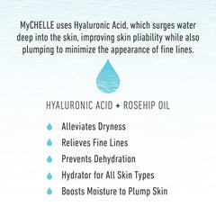 MyCHELLE serum droplet texture illustrating lightweight hydration