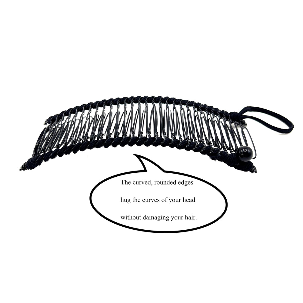 MYEAST in-use high ponytail demonstrating stretchy band and firm grip