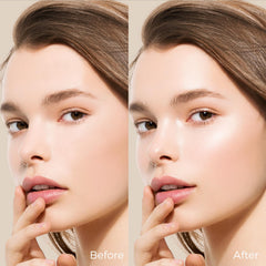 MYMERRY highlighter swept on collarbone showing luminous body sheen for photos