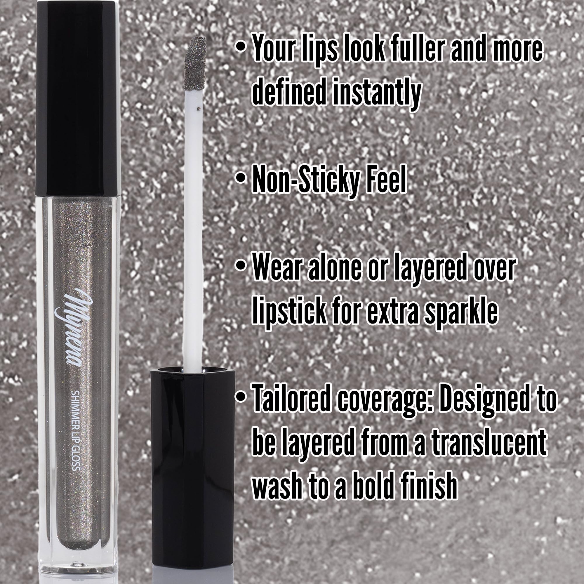 Mynena applicator wand coated in Steel for precise glossy application