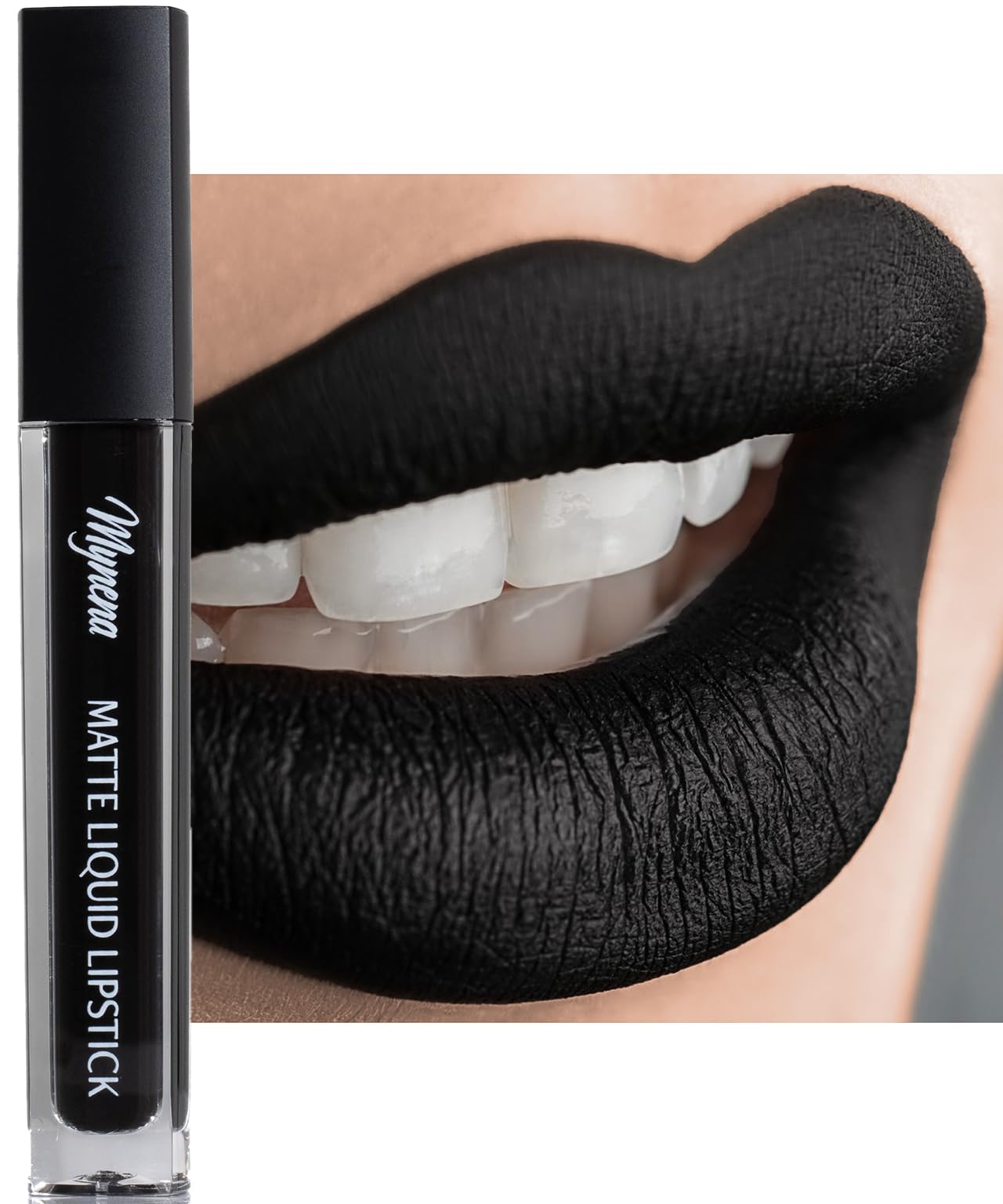 Mynena front packaging showing sleek tube and bold black shade benefit: clear product identity