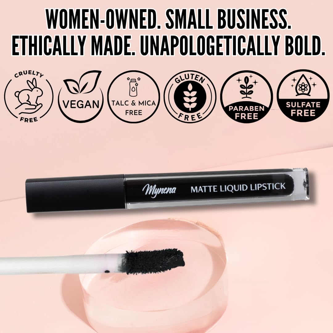 Mynena label with cruelty-free badge highlighting ethical, thoughtful formula