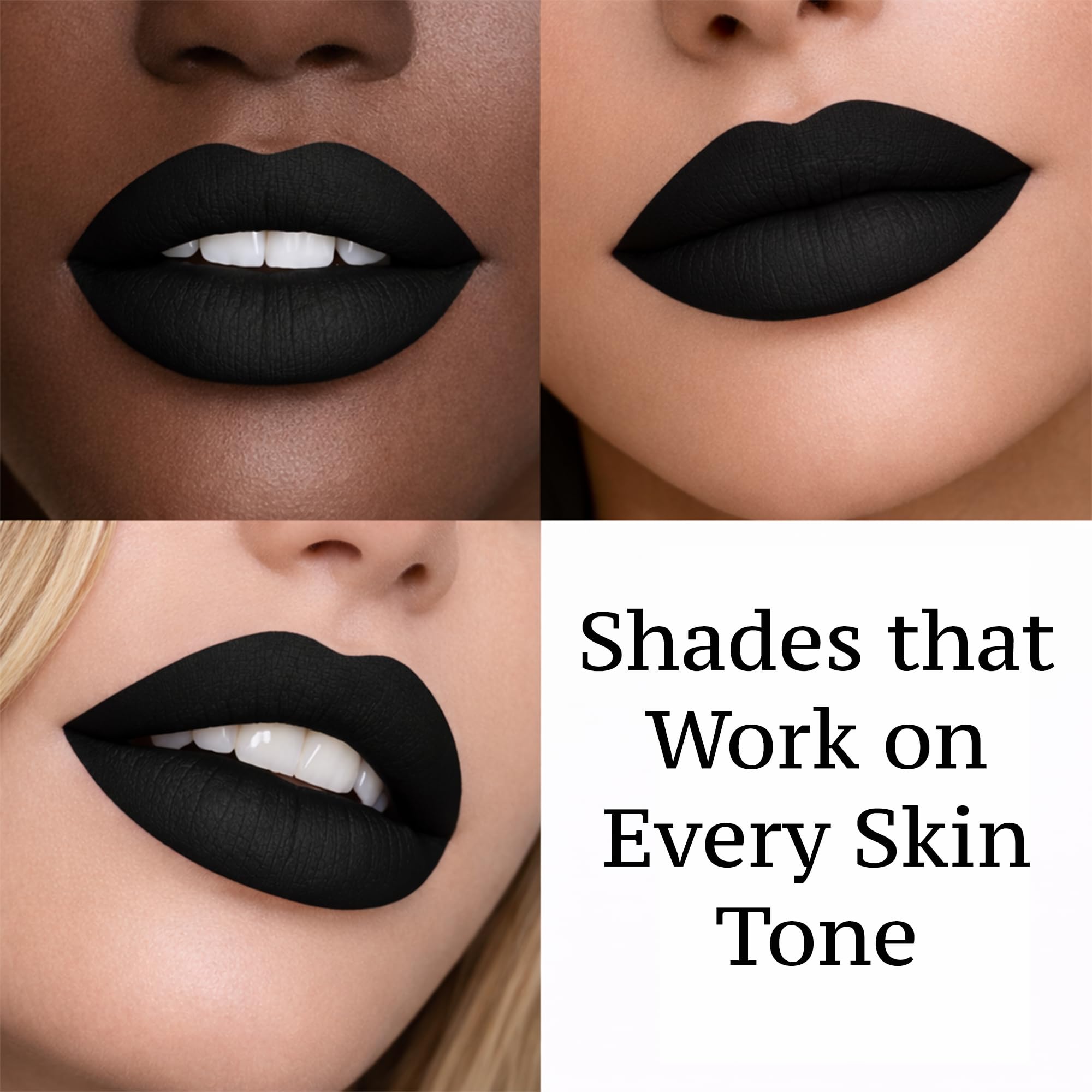 Mynena texture swatches on arm showing opaque jet-black payoff and smooth finish