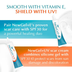 MyNewGel applied to facial scar area illustrating gentle, clear wear benefit