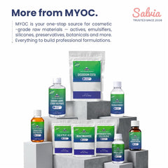 MYOC bottle on bathroom shelf suggesting everyday skincare convenience