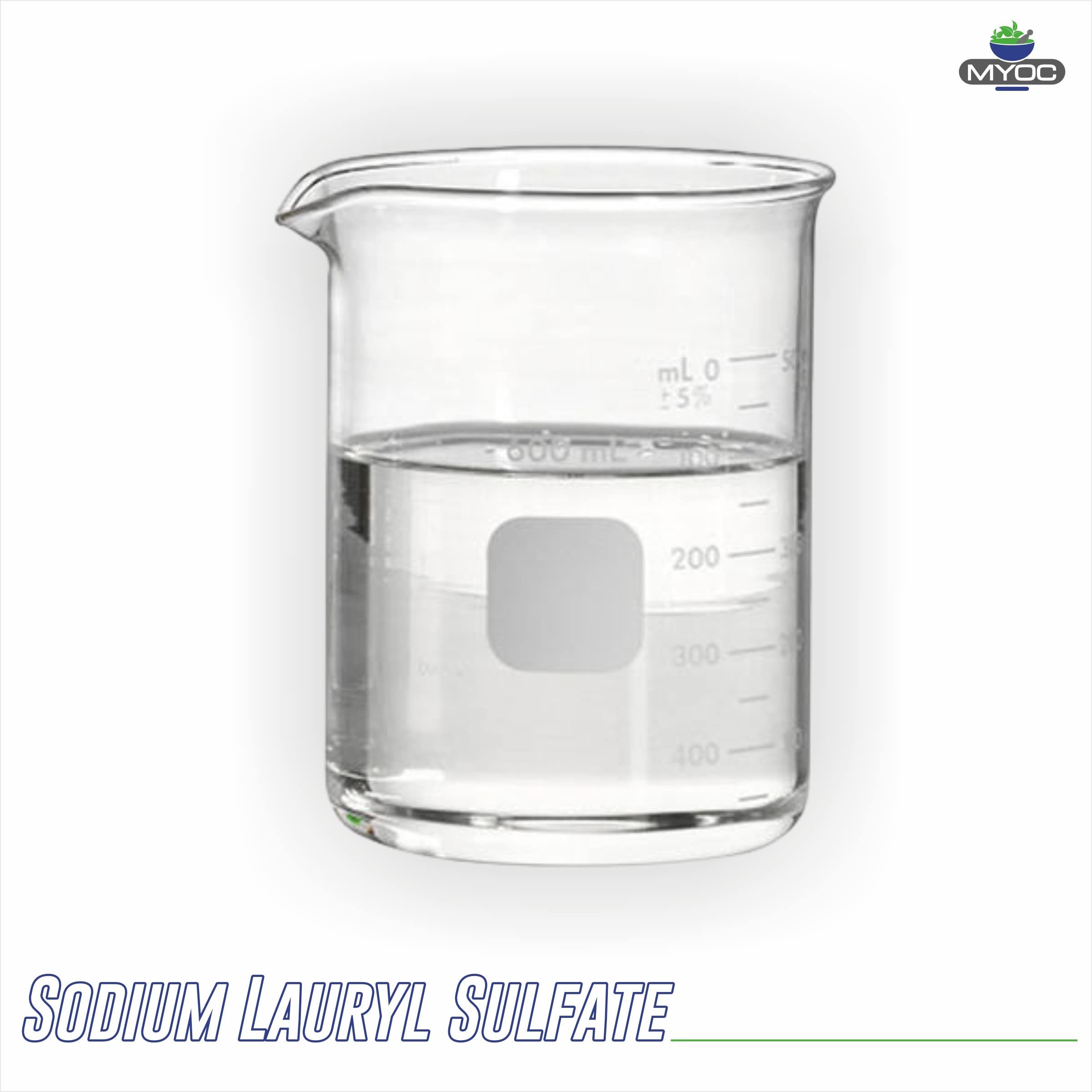 MYOC dissolved SLS solution texture close-up showing clear foaming potential