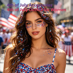Mysense application on cheek showing red white blue stripe for festive accents