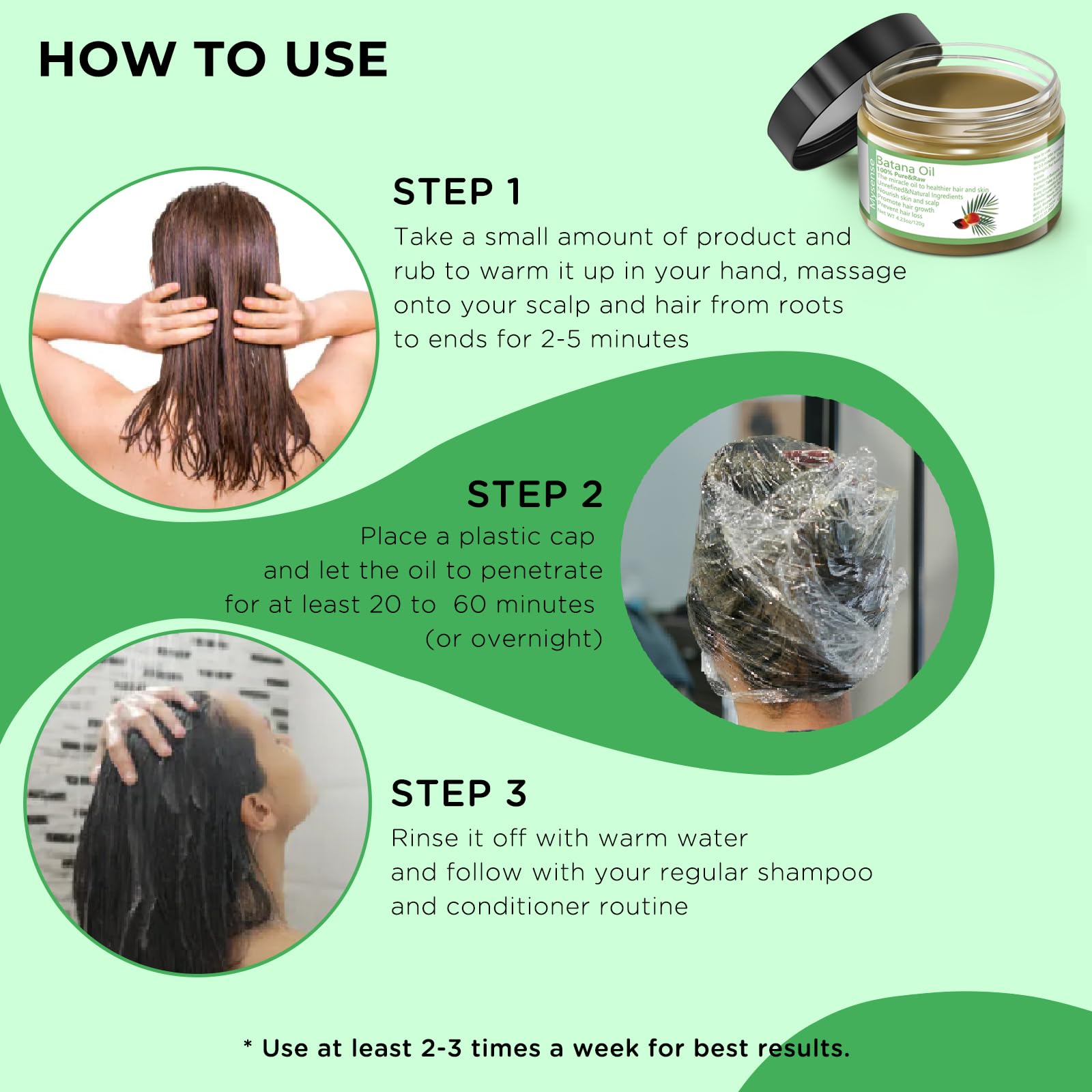 bowl mixing Mysense batana oil into hair mask for deep conditioning