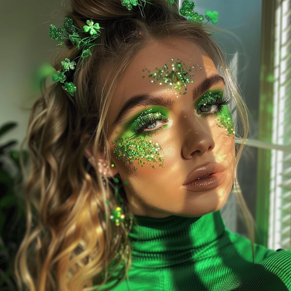 Mysense body glitter applied under eye showing precise control and long-lasting shine