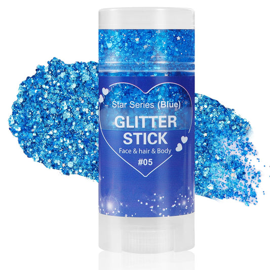 Mysense front packaging of blue glitter stick showing product and patriotic theme
