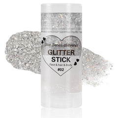 Mysense front packaging showing silver glitter stick and benefits of easy application