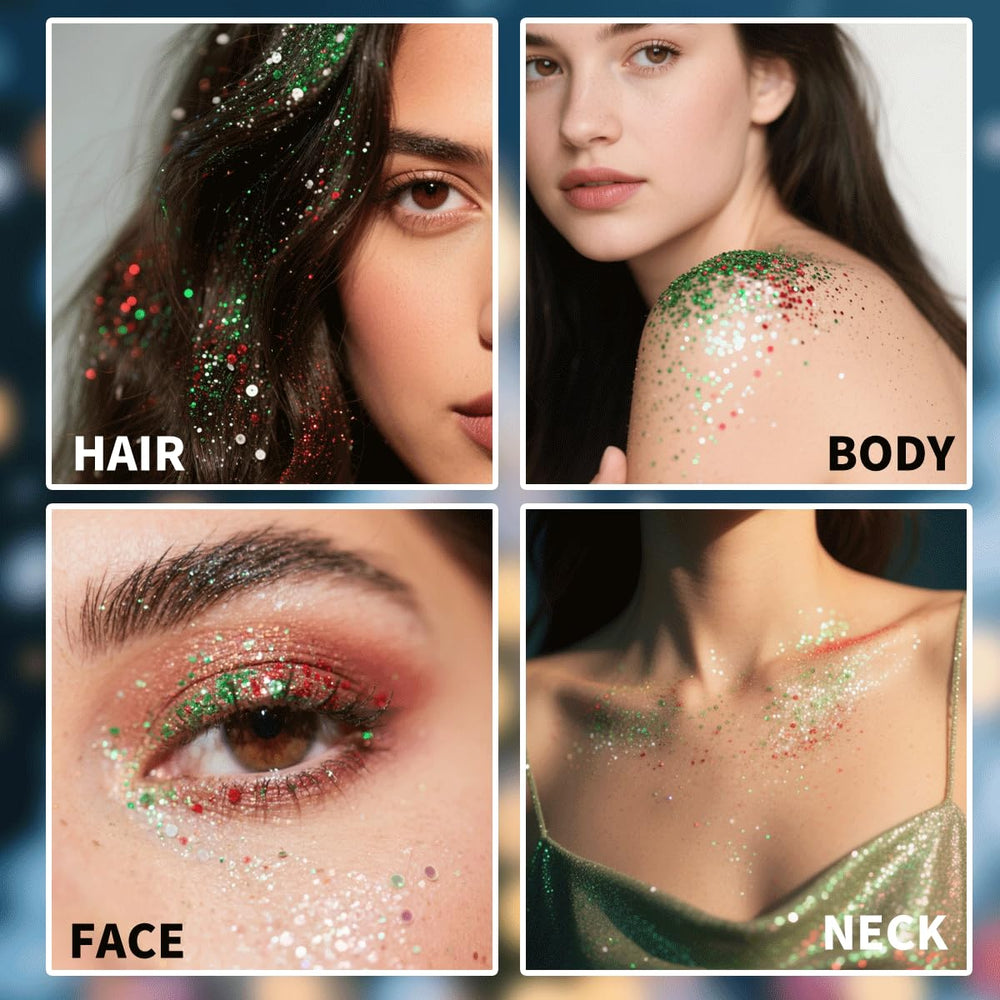 Mysense glitter applied on cheekbone providing party-ready reflective highlight