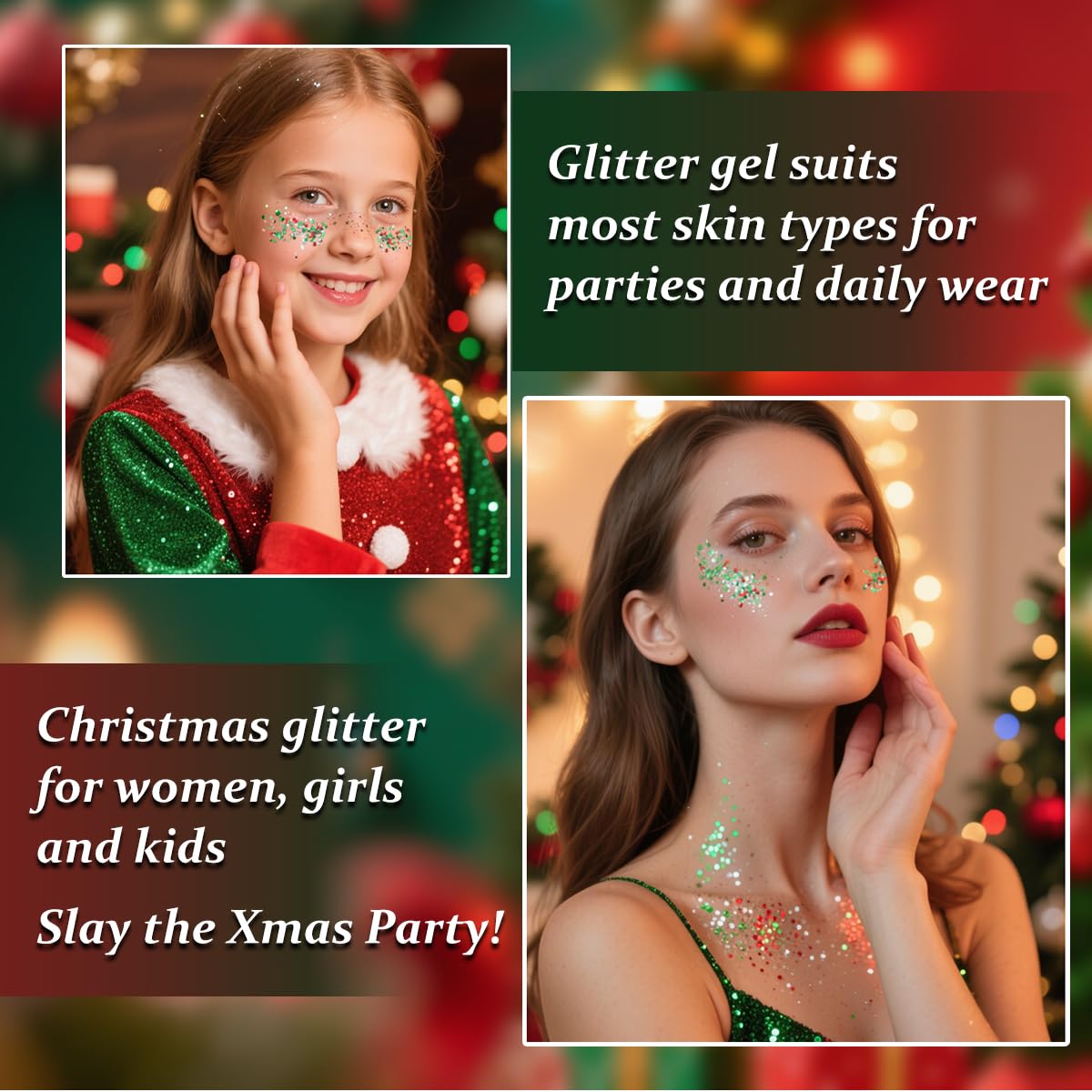 Mysense glitter layered at hair roots for festive braid and long-lasting hold