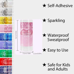 Mysense glitter stick texture close-up shows chunky sequins and shimmer