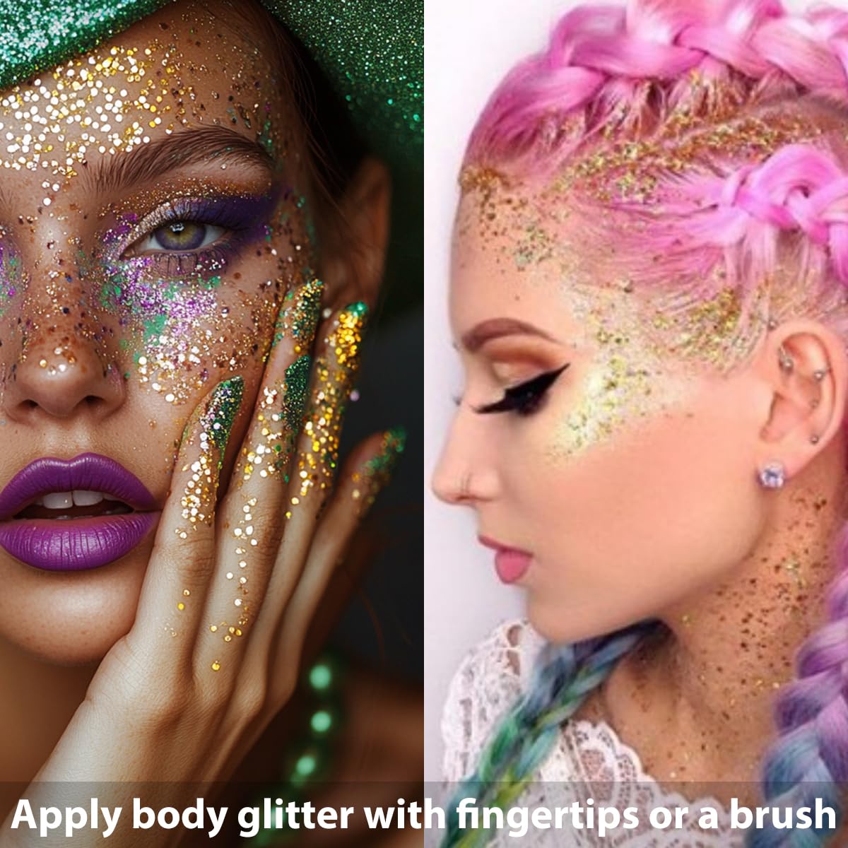 Mysense gold used as hair highlight adding reflective shimmer to strands