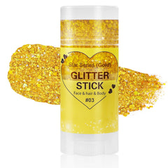 Mysense gold stick packaging front showing glitter appearance and portability