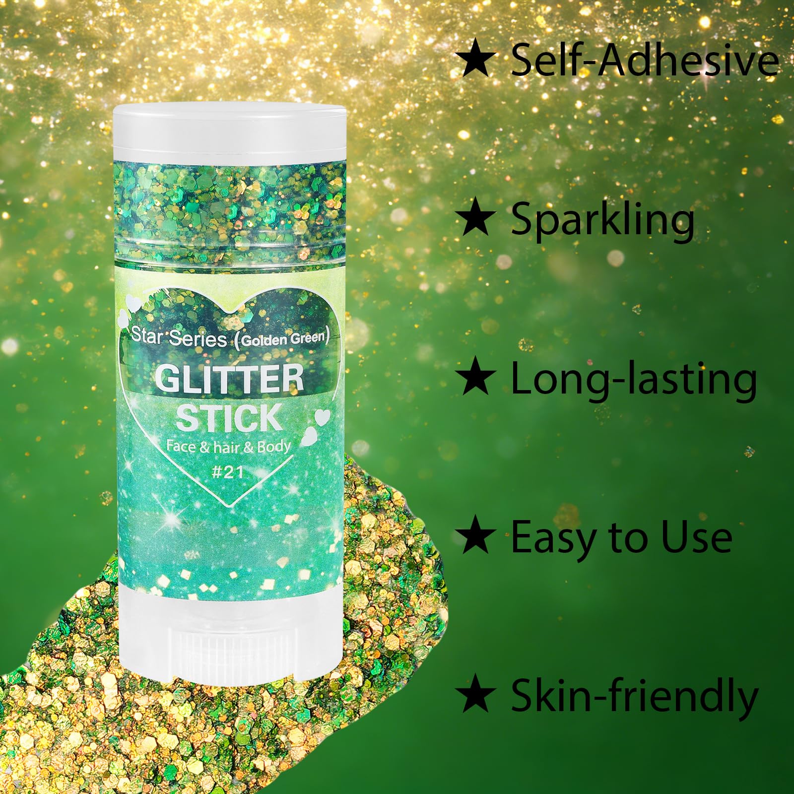mysense chameleon glitter swatched on skin showing green to gold shift and vibrant payoff