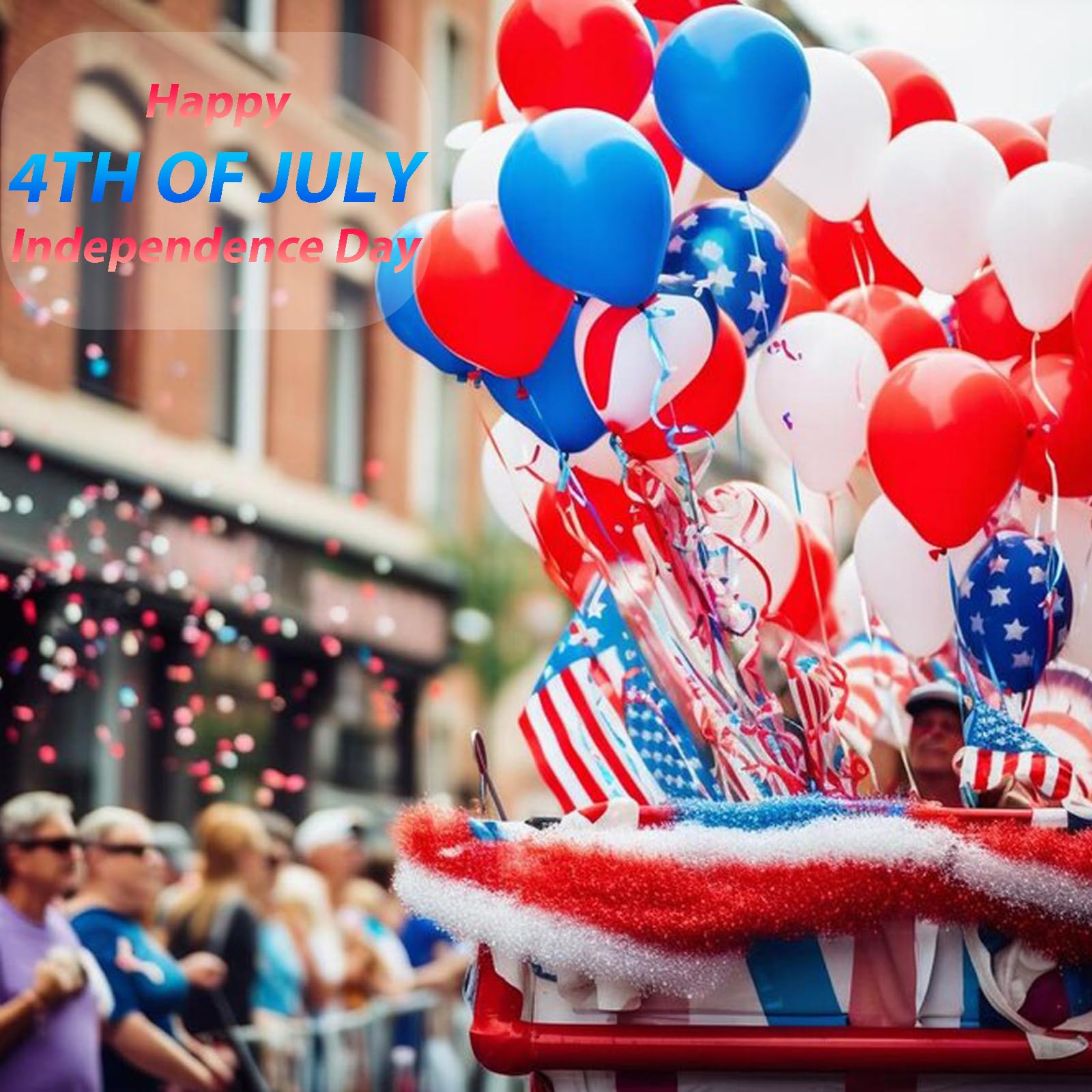 Mysense model at parade wearing glitter for bold Independence Day look