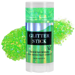 Mysense front packaging showing neon green glitter stick benefits