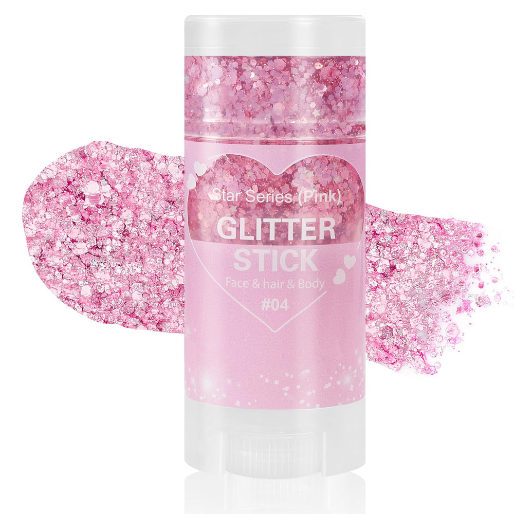 Mysense pink body glitter stick front packaging showing product
