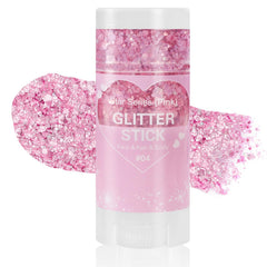 Mysense pink body glitter stick front packaging showing product