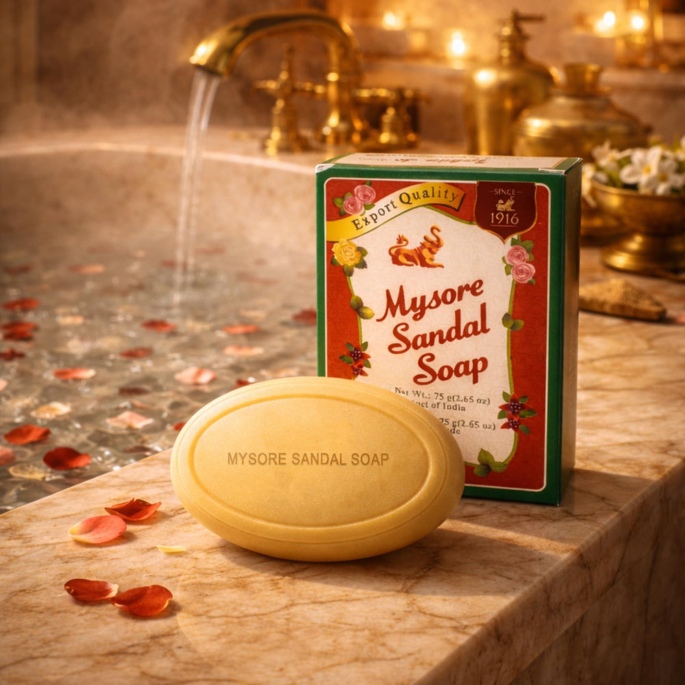 Mysore Sandal lifestyle bathroom scene reflecting relaxing sandalwood scent