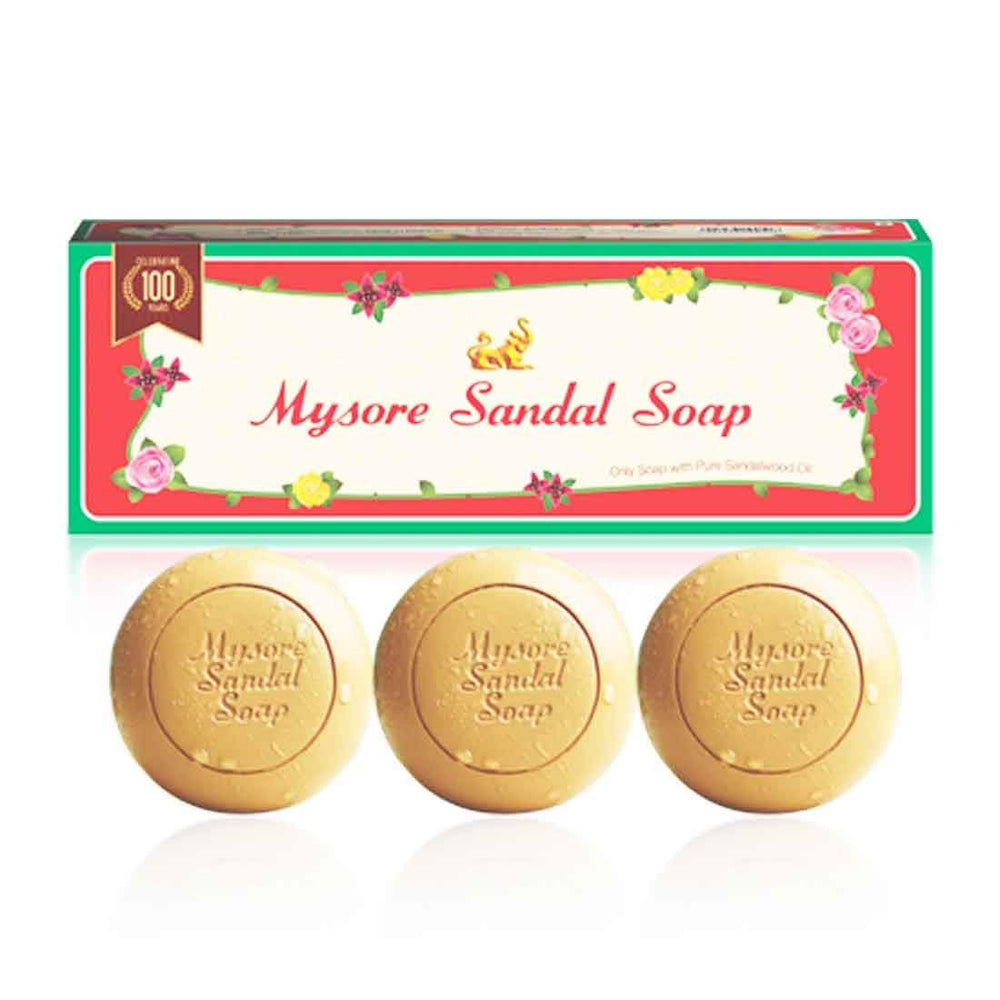 Mysore Sandal soap label and ingredient text displaying sandalwood oil content