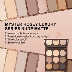 MYSTER ROSEY applied on eyelid during makeup routine demonstrating crease-resistant hold