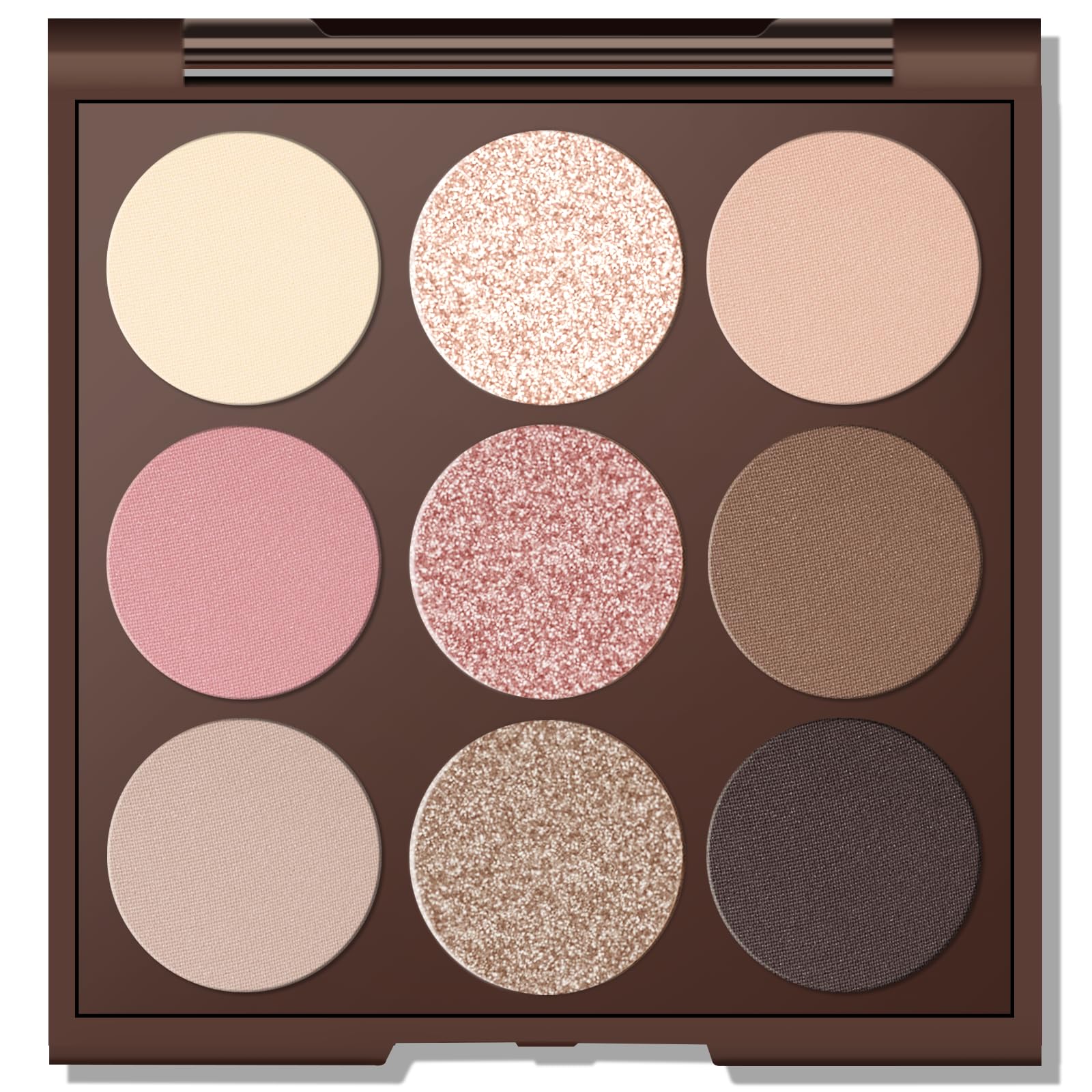 MYSTER ROSEY front packaging showing nine matte neutral shades and clean design for easy selection