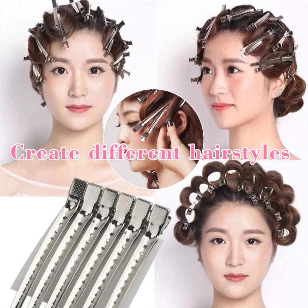 Mythos clip securing thick curly hair showing strong hold benefit