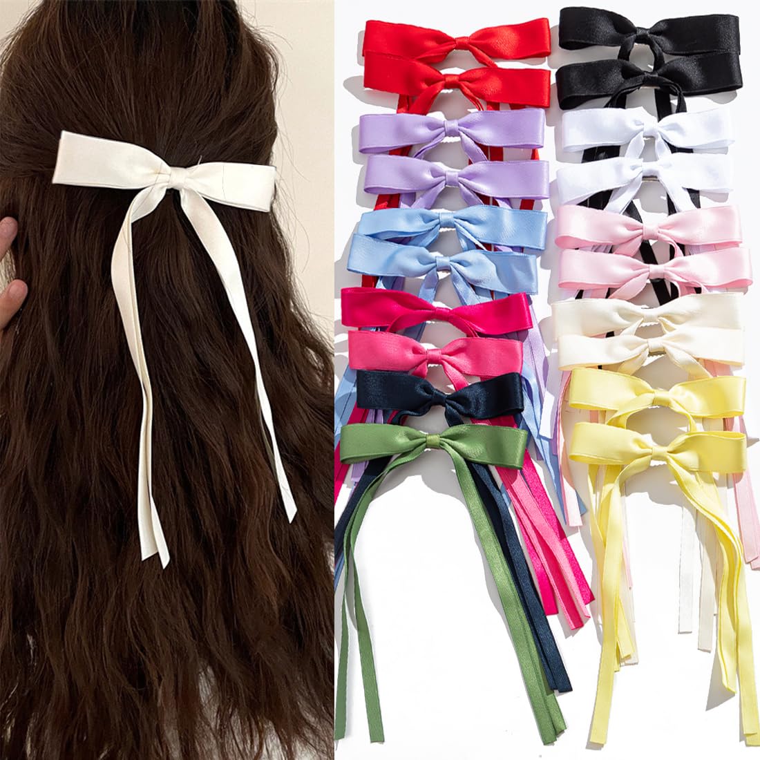 Mythos front packaging view showing all 20 bow clips for organized styling