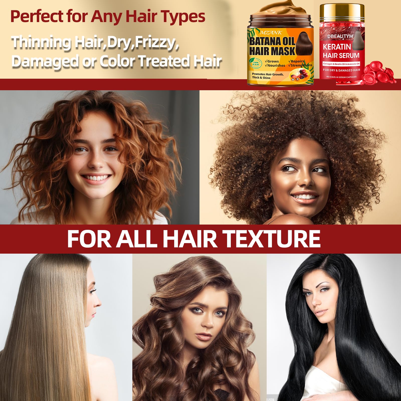MZANK lifestyle bathroom shelf showing styling-ready, smoother hair results