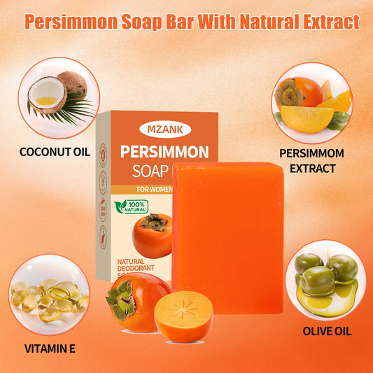 MZANK persimmon soap close-up texture highlighting gentle moisturizing feel