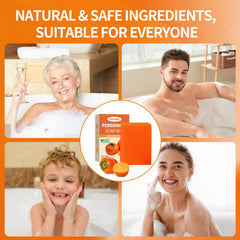 MZANK persimmon soap used in shower setting illustrating everyday odor control