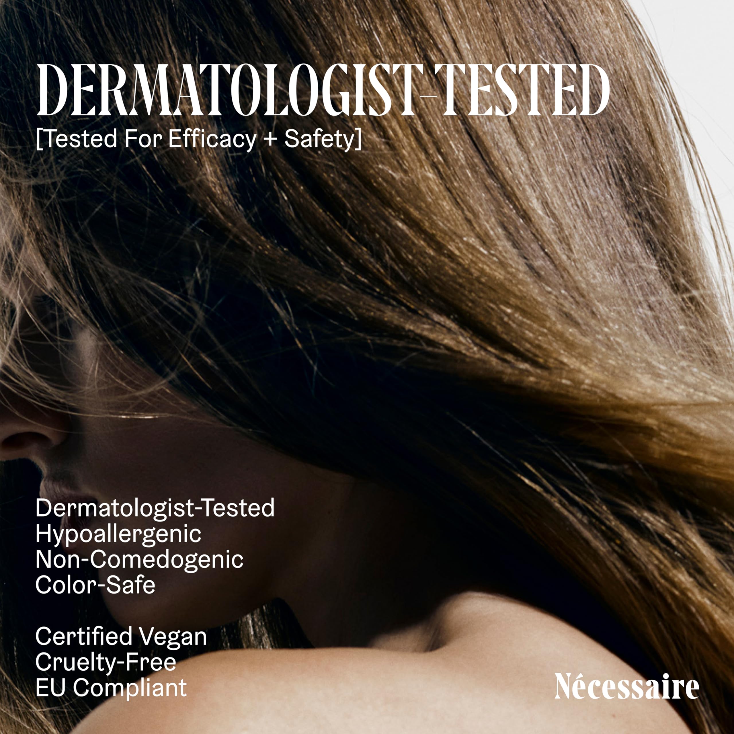 Nécessaire ingredients panel label showing clean formulation and transparency