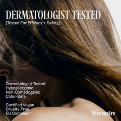 Nécessaire ingredients panel label showing clean formulation and transparency