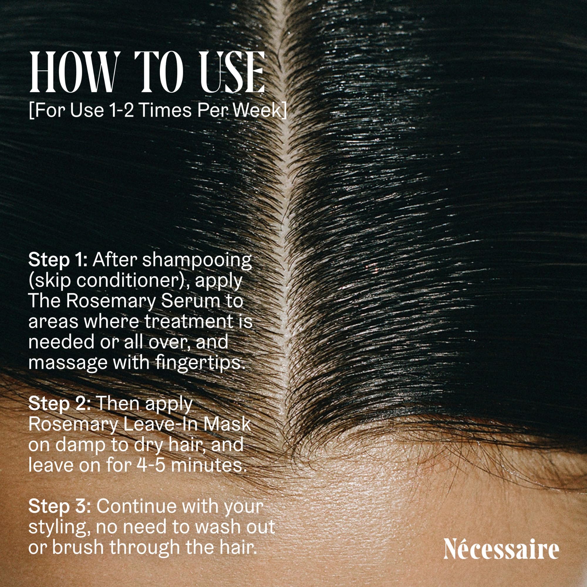 Nécessaire on damp hair mid-lengths showing smoother, detangled results