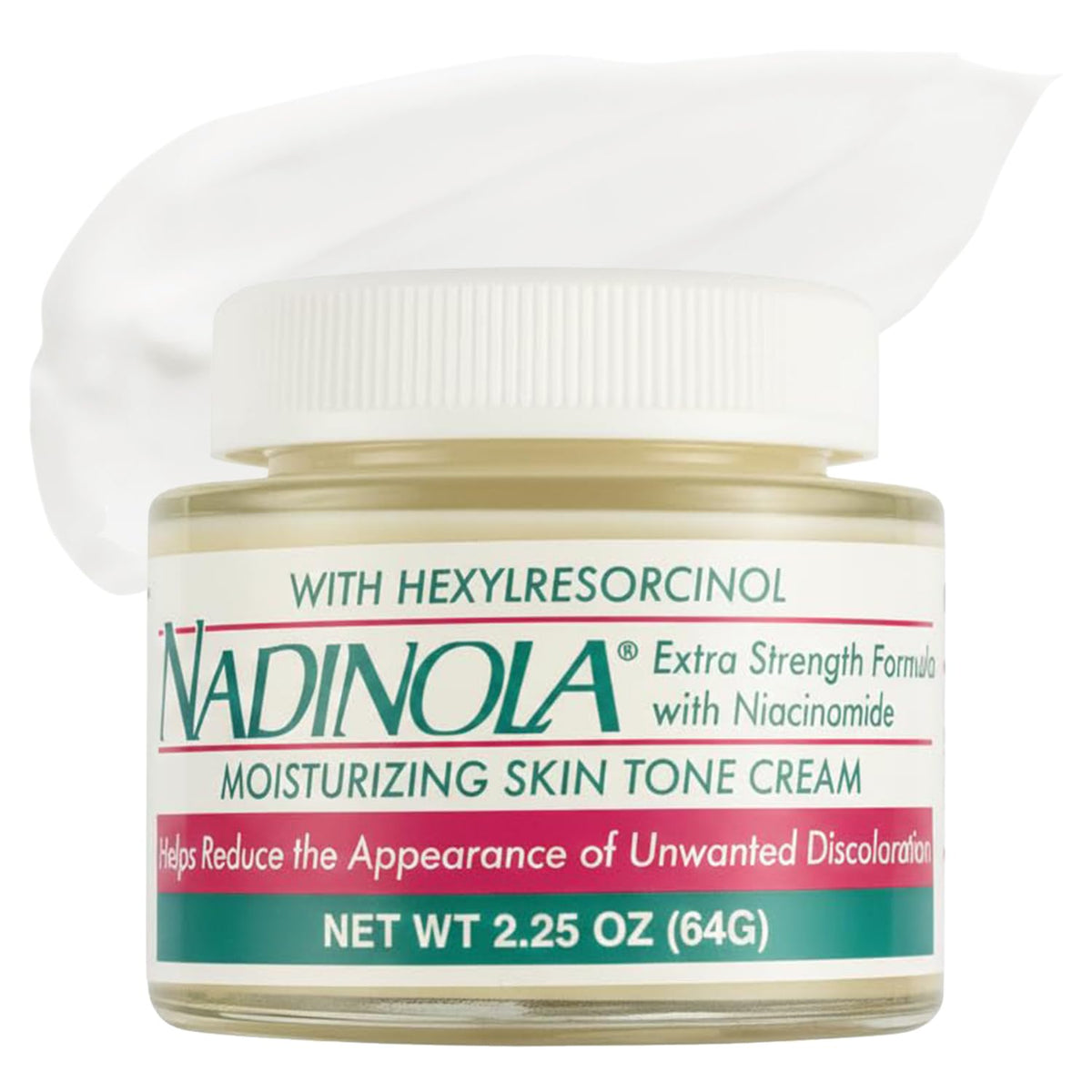 NADINOLA jar front packaging showing product and brand benefits