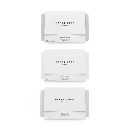 なごみ工房 front packaging showing compact travel soap sheets and branding convenience
