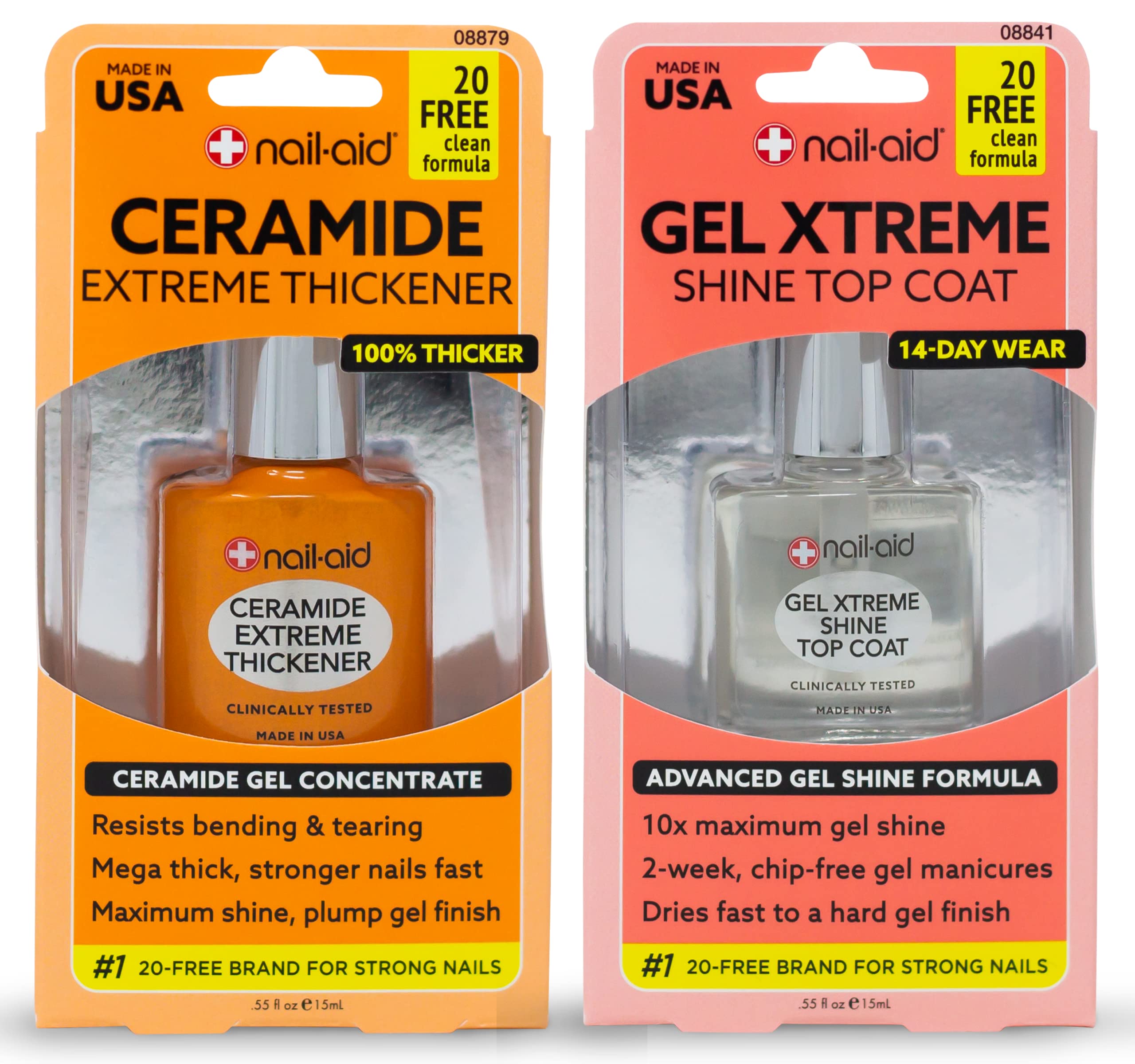 NAIL-AID front packaging showing two clear bottles and benefits
