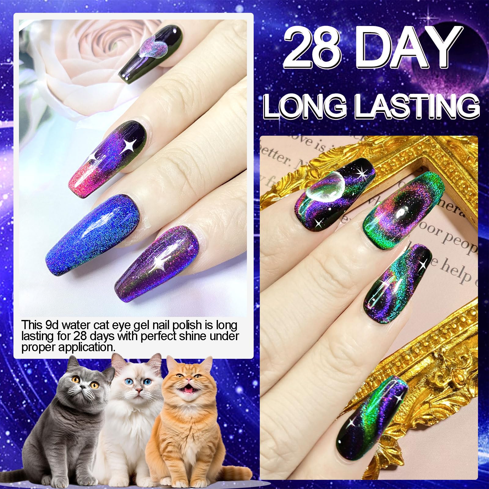 NAIL GIL A03 magnet held over wet gel showing cat-eye creation benefit