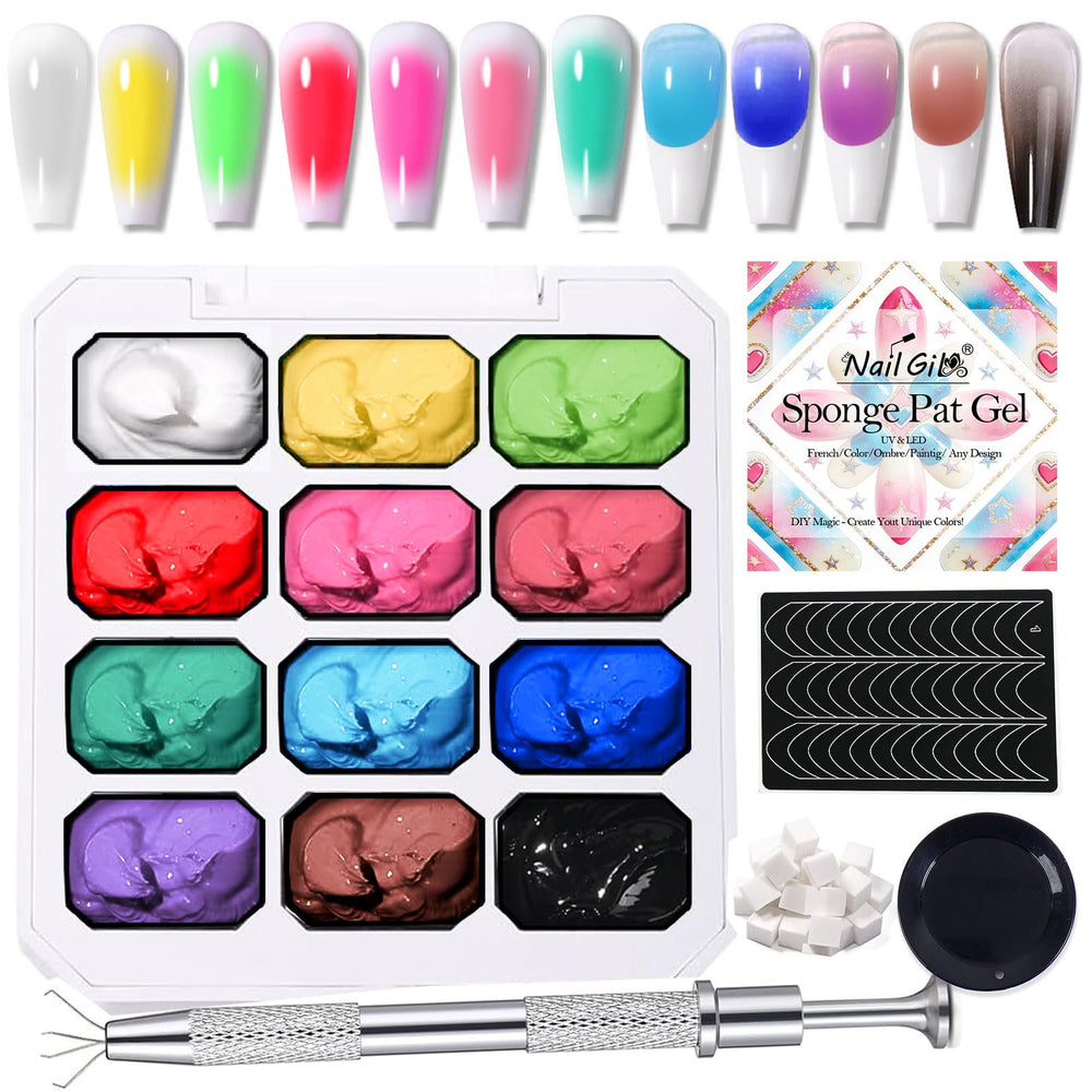 NAIL GIL kit front packaging showing complete patpat gel set and tools for easy gradients