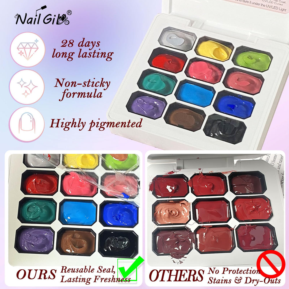 NAIL GIL lifestyle flatlay with lamp and tools showing a complete home manicure setup