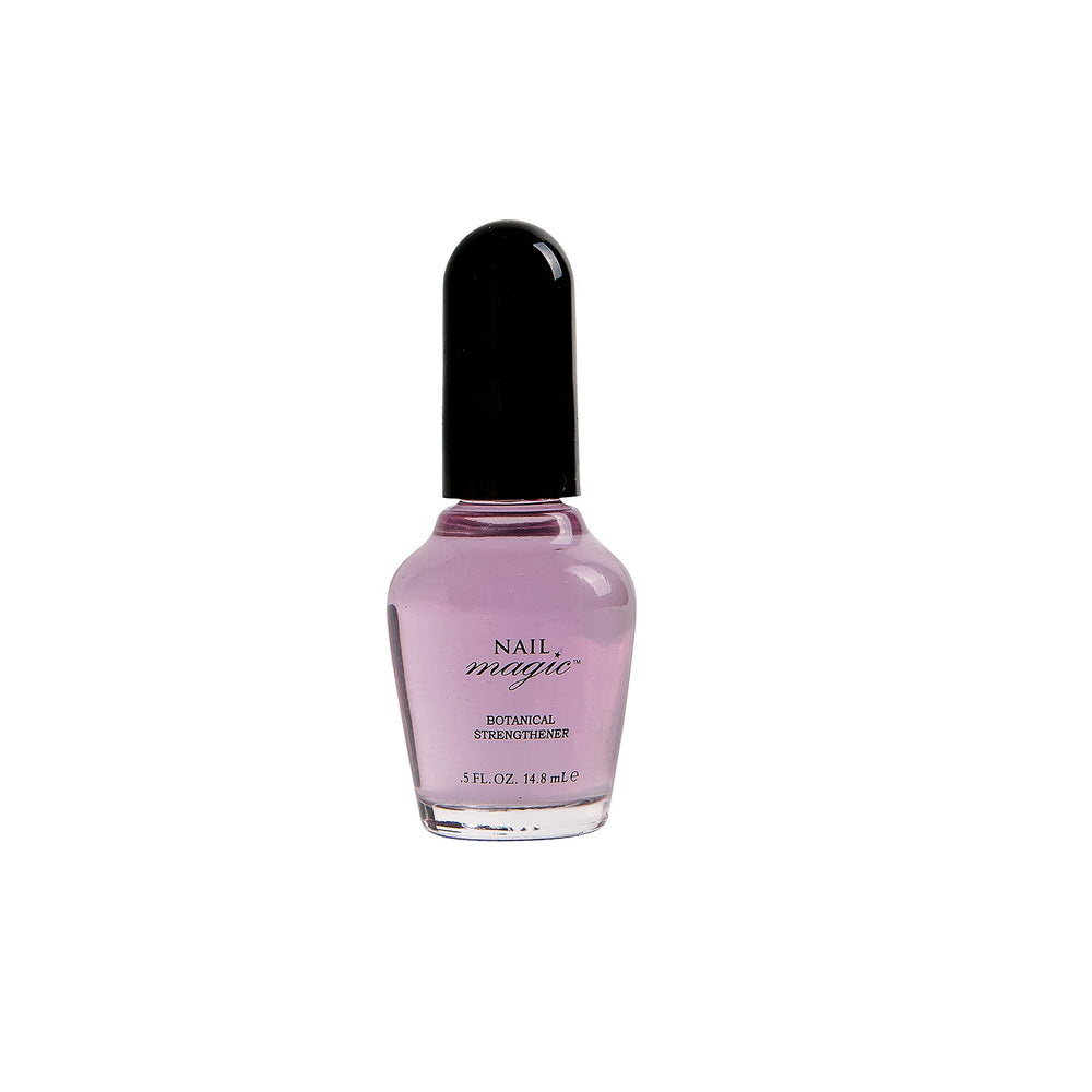 Hand with manicure using Nail Magic for stronger-looking nails