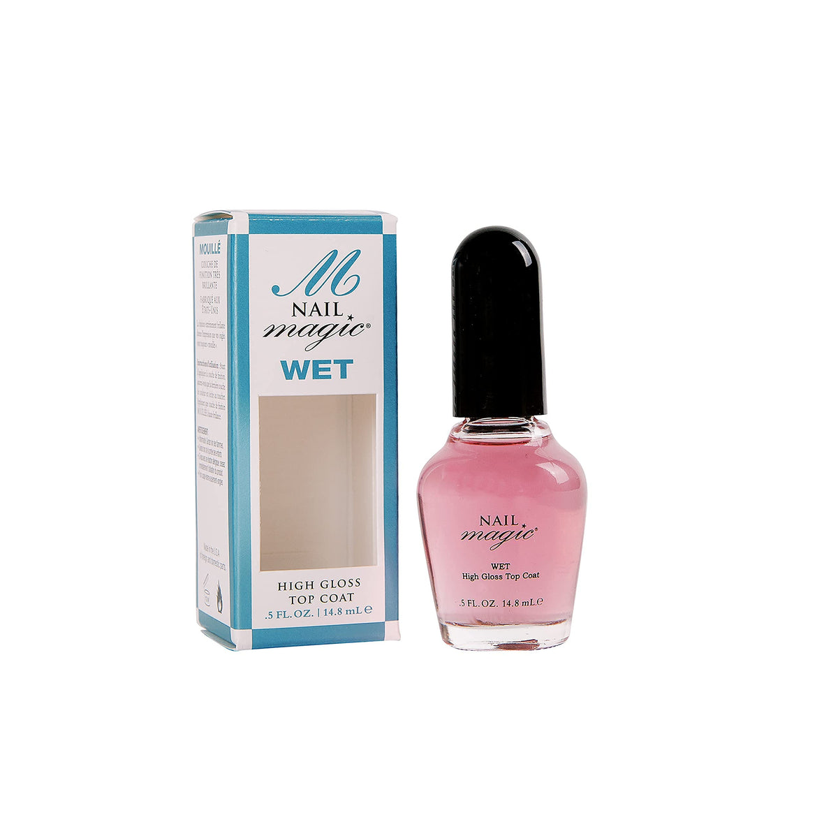 Nail Magic bottle front view showing product and glossy finish benefits