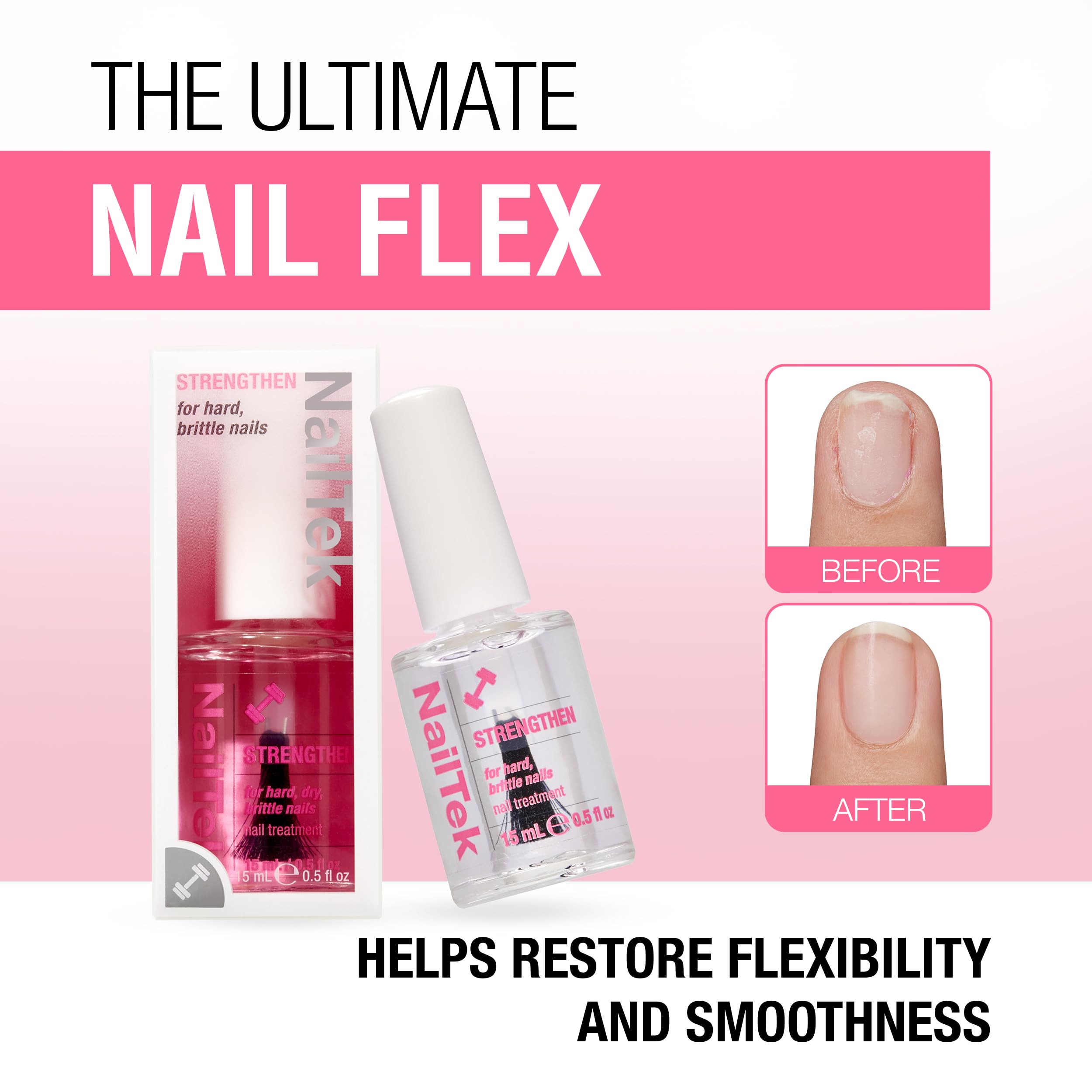Applying Nail Tek to a fingernail to reinforce strength and reduce splitting