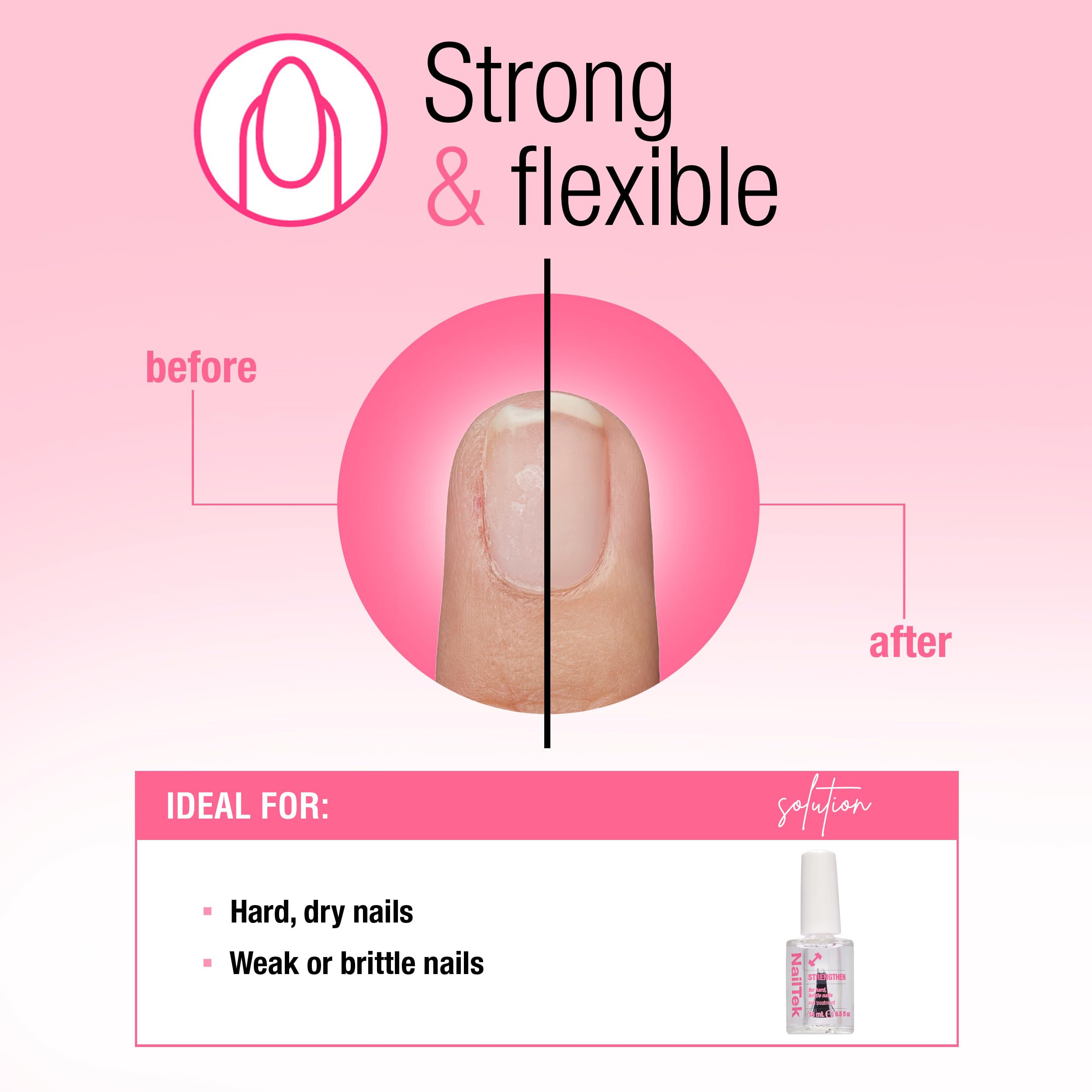 Nail Tek clear formula close-up texture highlighting lightweight conditioning benefit