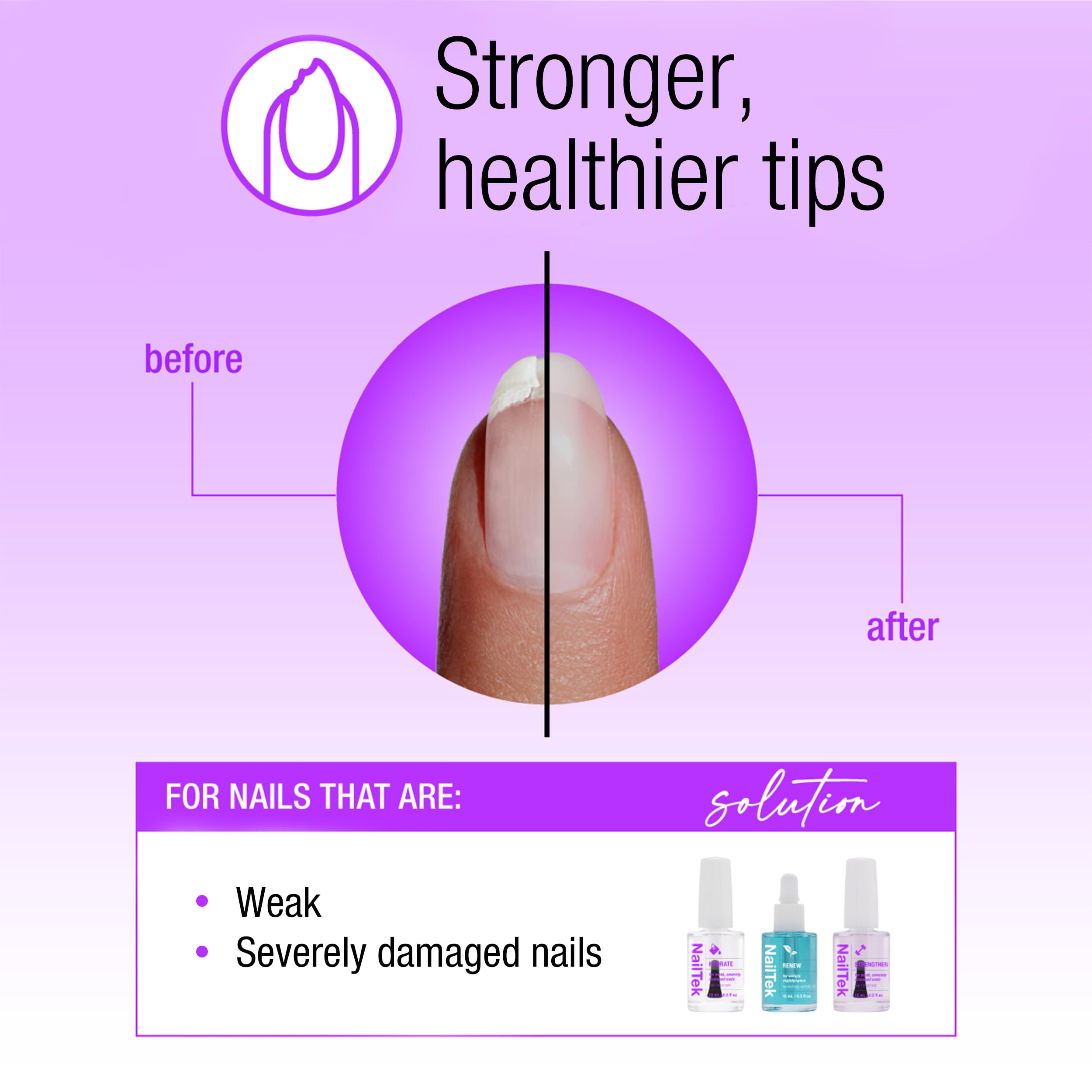 Nail Tek brush detail demonstrating even application for stronger nails