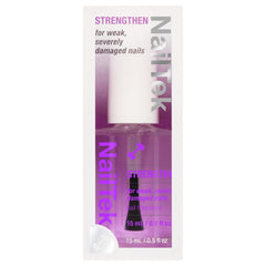Nail Tek front bottle showing clear strengthener and label benefits