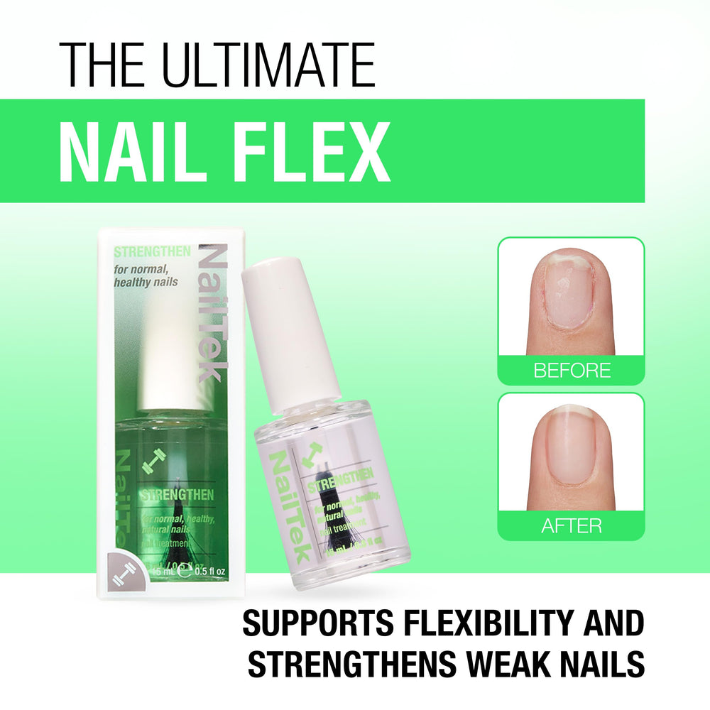 Nail Tek being applied to a fingernail showing improved nail surface preparation